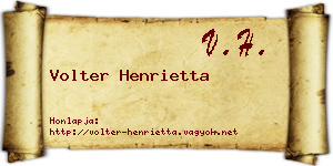 Volter Henrietta névjegykártya
